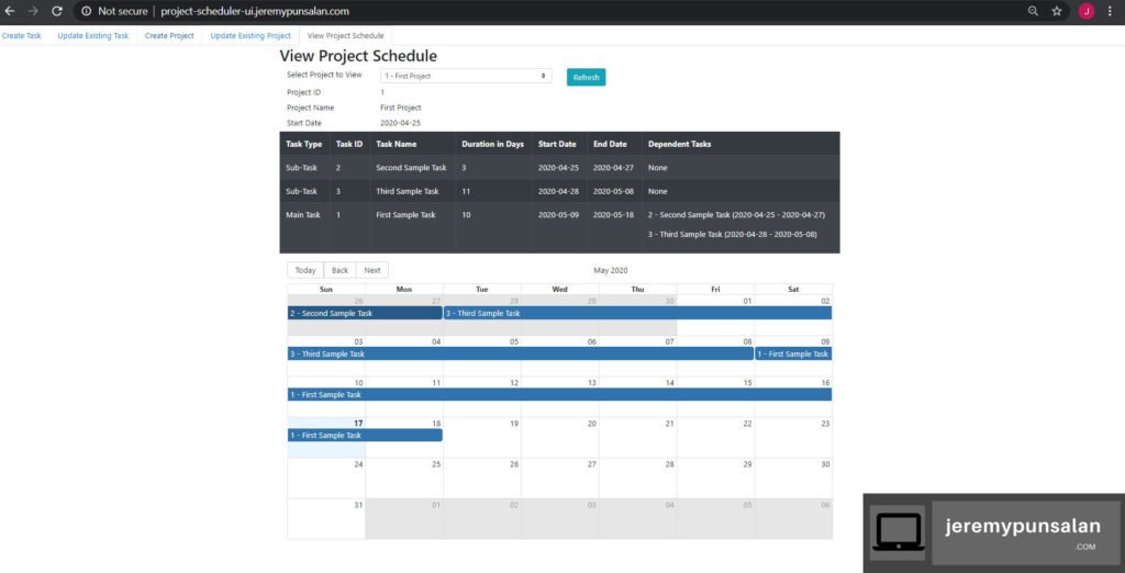 View Project Schedule